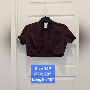 R & K Originals Bolero Jacket, EUC, Size 14P